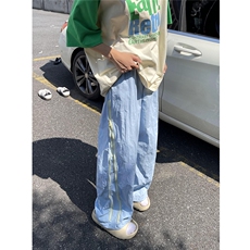 现货~多巴胺尼龙速干裤侧拉链撞色伞兵裤7XZ502-K758-P55控79，男装休闲裤，星座502