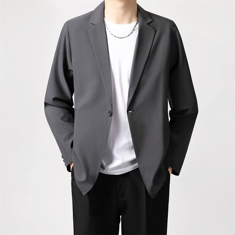 春秋商务风休闲西装外套男士单西高级垂感韩版抗皱小西服W23/P60，男装西服，星座506