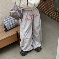 B3001-P49美式复古字母棉裤男女冬季设计感加绒加厚弯刀裤，男装棉裤，电商B323A