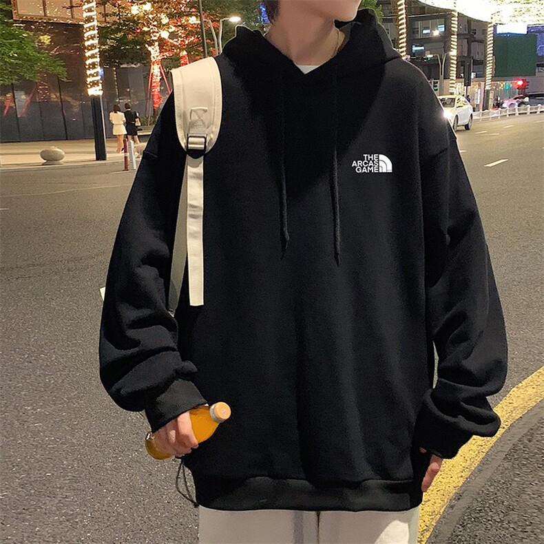 WY2232-P35  纯棉连帽卫衣男大码运动帽衫宽松薄外套男图片