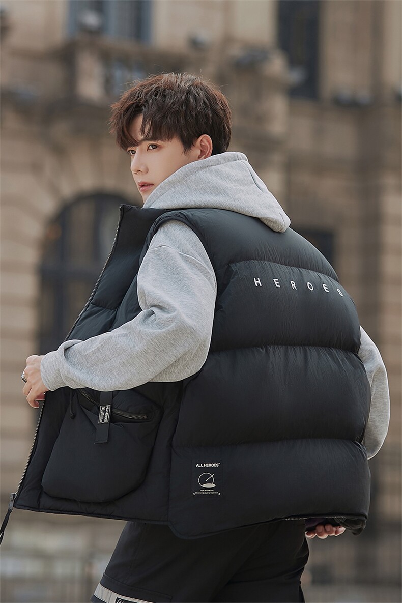 2025新款冬季短款休闲男士羽绒马甲A415-23001-P295399,女装马甲,电商A355（原A415）