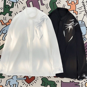 风夏款男立领冰丝衬衫树枝新中式衬衫CS151 P38图片