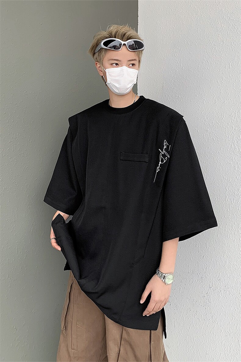 男装抗皱印花短袖t恤潮牌假两件上衣男生体恤XZ514-2-202449-P58,男装T恤,星座514-2(原B239)