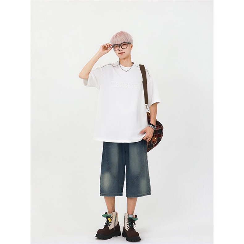 夏季美式高街cleanfit凹凸字母钢印短袖货号T25182P35,男装T恤,电商A063