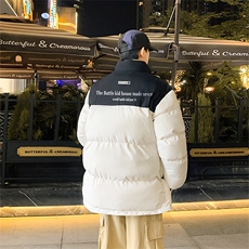 港风直播抖音得物高品质宽松男女加厚撞色棉衣外套M1406P68，男装棉衣，电商C408(原B339-1)