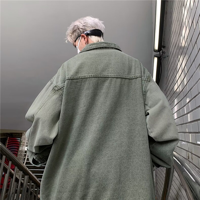 渐变牛仔外套男春秋季高街潮复古宽松水洗衣服工装夹克HH8898P61,男装工装外套,星座1013-5
