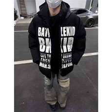 【有货】DW269-P103美式拼接连帽棉服外套冬季高街宽松休闲棉衣，男装棉衣，星座603-2