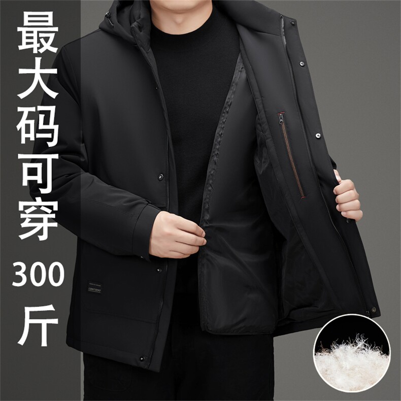 新款中老年加肥加大羽绒服外套男特大号可脱卸内胆帽子羽绒服大衣,男装羽绒服,钱塘723