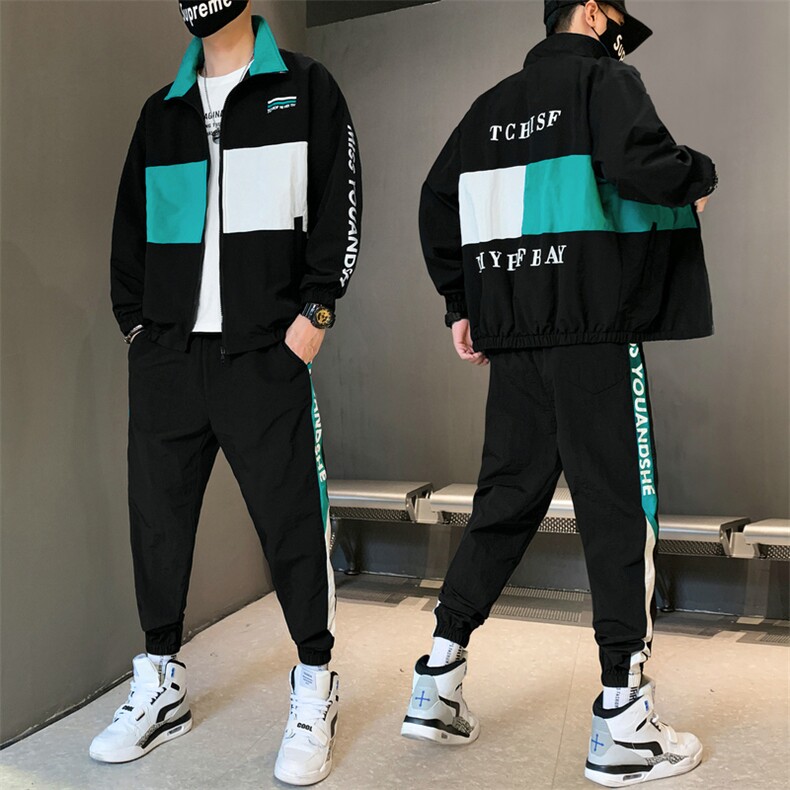 春秋装夹克休闲运动套装韩版潮流帅气男装搭配两件套DS871TP75，男装夹克，电商A102