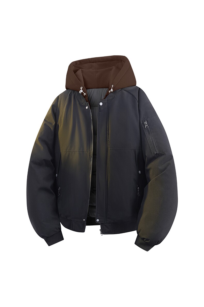 立体冬季大码羽绒棉服棉袄连帽假两件韩版宽松外套A436-2583-P95,男装棉衣,电商A436