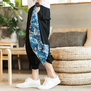 2025 新中式 汉服阔腿沙滩裤 灯笼裤 民族风 七分裤A057-K55-P40图片