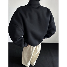 WY808-尺码M-3XL-P45-复古半拉链翻领卫衣字母刺绣polo领上衣，男装卫衣，星座1811B