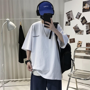 XZ115A-T06 200克纯棉男女字母印花大码S-5XL 10色T恤衫圆领半袖图片