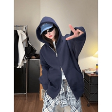 抖音得物品质二开26春装男女美式高街结构双拉链开衫卫衣外套，女装短外套，电商A486