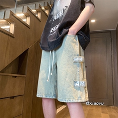 XZ616夏季新款宽松百搭牛仔裤贴标五分裤TY341P45控58，男装牛仔裤，星座512A（原616）