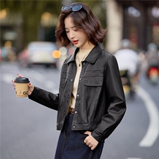 Bao皮衣外套女2025秋冬高级感复古休闲气质酷飒PU皮加绒夹克上衣，女装皮衣，美拉德工厂直营店