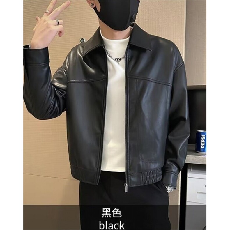 痞帅炸街皮衣男款潮流夹克短款上衣新款春秋装外套PW97,男装夹克,星座1116A（原606A-3）