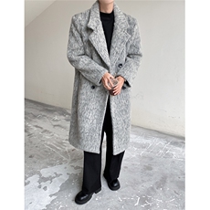 港风长毛马海毛财阀灰西装大衣加厚羊毛大衣YM77717P210控298，男装西服套装，星座227-7