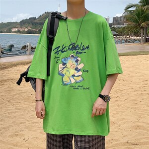 图案已注册港风日系休闲情侣潮大码短袖T恤男DT750P25控38图片