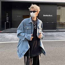 社会小伙街头嘻哈潮牌拼接牛仔夹克JK08311-P75，男装夹克，星座308B-2