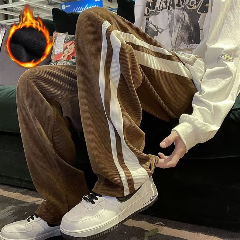 男秋季新款加绒港风休闲裤A224P32图片