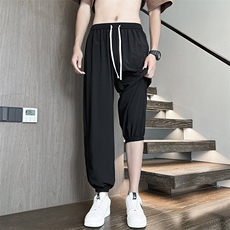 春夏透气网眼拼接休闲长裤男运动裤宽松冰丝裤K1008P40，女装休闲裤，电商C323