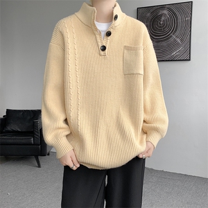 8XL-M 特大码冬季立领毛衣纽扣高级设计感情侣?袖毛衫MY1208P65图片