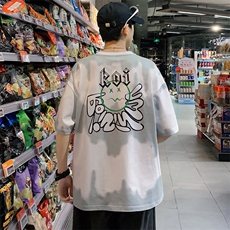夏装青少年渐变运动纯棉T恤短袖男女创意印花半袖1599-P45控价68，男装T恤，电商A441-1