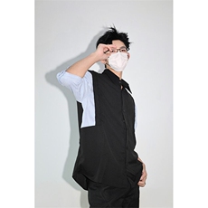 明星私服假两件宽松拼接飞肩设计感假两件条纹短袖衬衫卫衣特P39，男装卫衣，电商B319