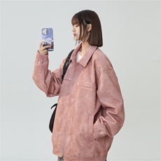 PU皮工装翻领夹克2025秋季痞帅潮流二开外套XZ301b-2-JK2591P75，男装夹克，星座301B-2（原A443-1）