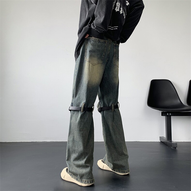 小众复古做旧立体拼接设计美式高街潮牌牛仔裤男N08860-P60,男装牛仔裤,星座308B-1