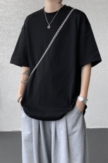 T10129-特批30控58曼巴棉撞色拼接短袖大码T恤夏季薄款垂感短袖，男装T恤，电商A059