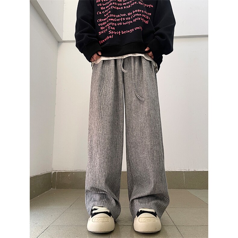 04秋冬季新款条纹阔腿休闲裤褶皱感设计阔腿裤XZ211-1-K2363-P55图片