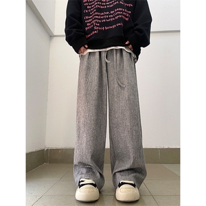 04秋冬季新款条纹阔腿休闲裤褶皱感设计阔腿裤XZ211-1-K2363-P55图片