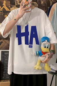 YT26258-P30亚麻短袖t恤男大码五分袖男宽松七分袖海报风，男装T恤，电商A040