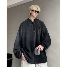 706-1-WY605-P65现货秋季男士复古水洗立领半拉链卫衣潮牌外套，女装短外套，星座706-1