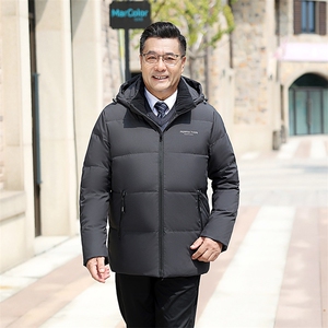 男士新款中老年商务休闲翻领白鸭绒保暖加厚羽绒服外套男H23-P150图片