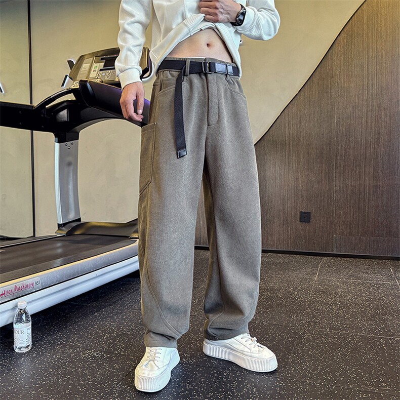 解构风高级感直筒工装休闲裤男加绒潮流弯刀卫裤男KM30-P78加绒88,男装休闲裤,电商A368