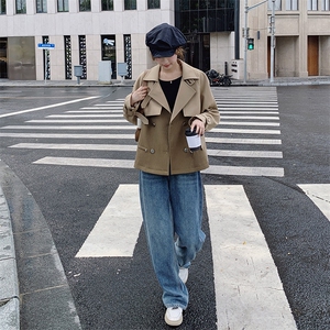 拼接短款工装风衣外套女春秋2025新款小个子洋气小众炸街夹克上衣图片