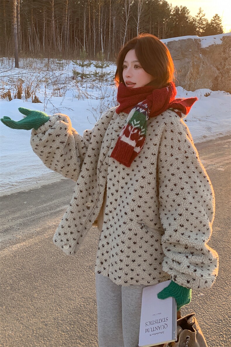 新款现货羊羔毛夹棉外套2C007-518-P195-K288,女装棉衣/棉服,2C007