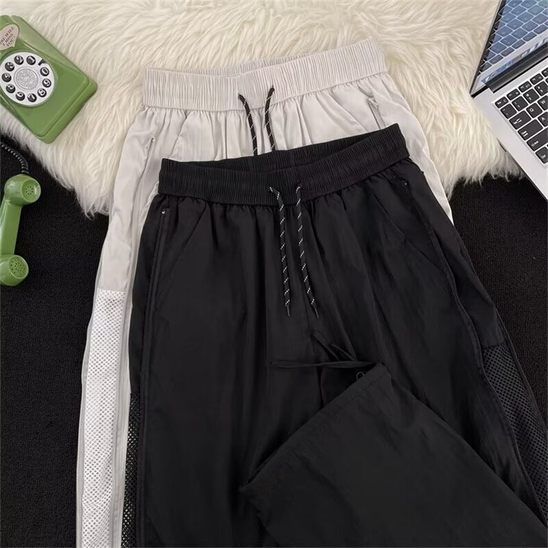 青少年阔腿工装裤男女2025夏季新款撞色双拉链抽绳宽松直筒拖地裤,男装工装外套,星座1210-1