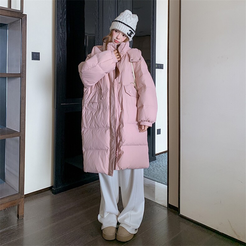 粉色羽绒服50绒长款羽绒服2c169-2575-P230K328,女装羽绒服,2C169
