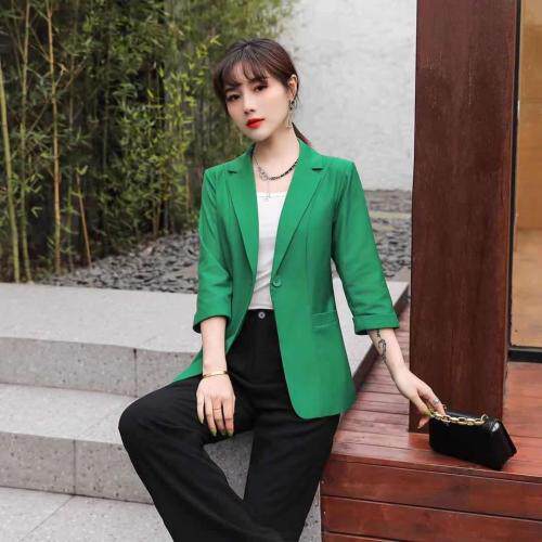 时尚修身显瘦西装外套，女装西装，千利红