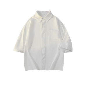 港风网红凉感中式翻领七分袖冰丝衬衫男XZ213-CS8810-P45控58图片