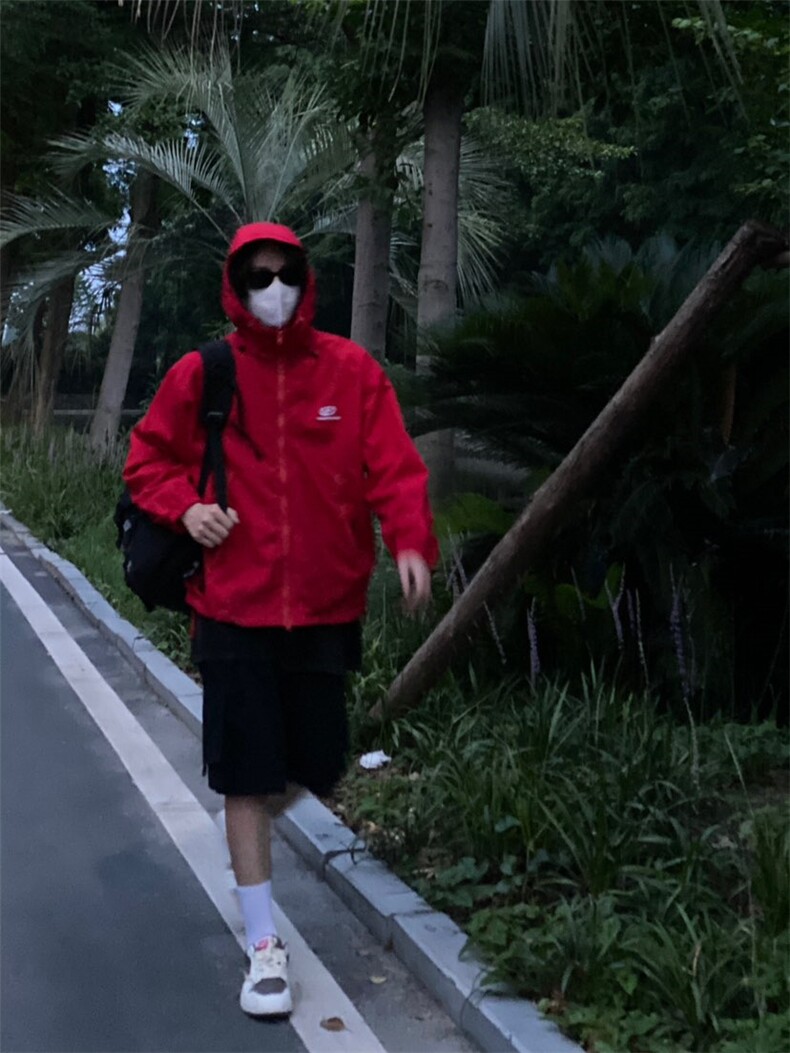 美式户外山系机能连帽红色冲锋衣男女夹克外套W30113-P65,男装夹克,星座1007（原301D）