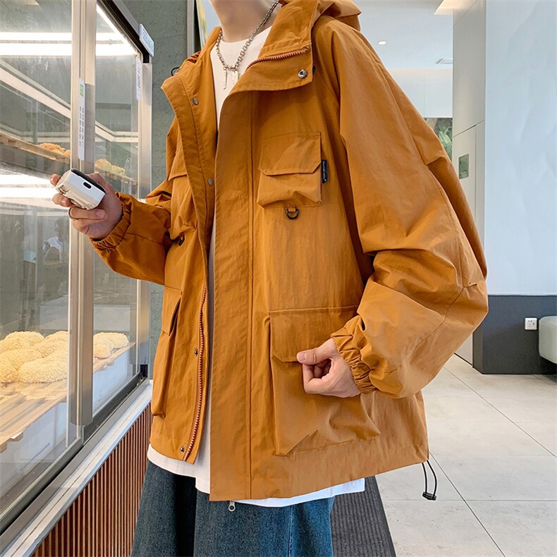 秋季多口袋冲锋衣男女款防风防水连帽外套JK0588-P60,男装夹克,星座308B-1