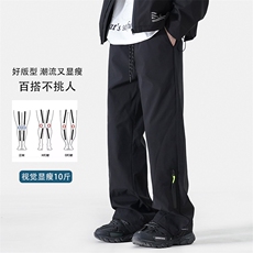 美式男款秋冬季加绒直筒宽松休闲冲锋裤A068-FKSK160-TP55加绒65，男装卫衣，电商A068