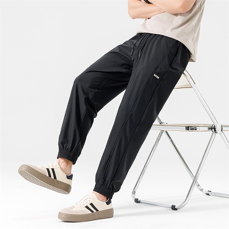 莱赛尔冰感薄款速干九分束脚休闲裤春秋款运动长裤子，女装休闲裤，星座914