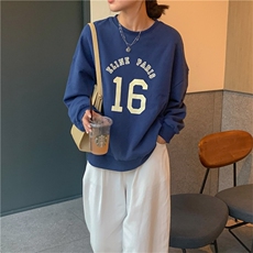 Q0229-P45字母印花百搭宽松休闲长袖卫衣女春秋韩版上衣，女装卫衣/绒衫，星座617A-2