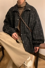 JK8007/P60春装新款现货港风暖色调小香风宽松外套夹克男大码上衣，男装夹克，电商A141
